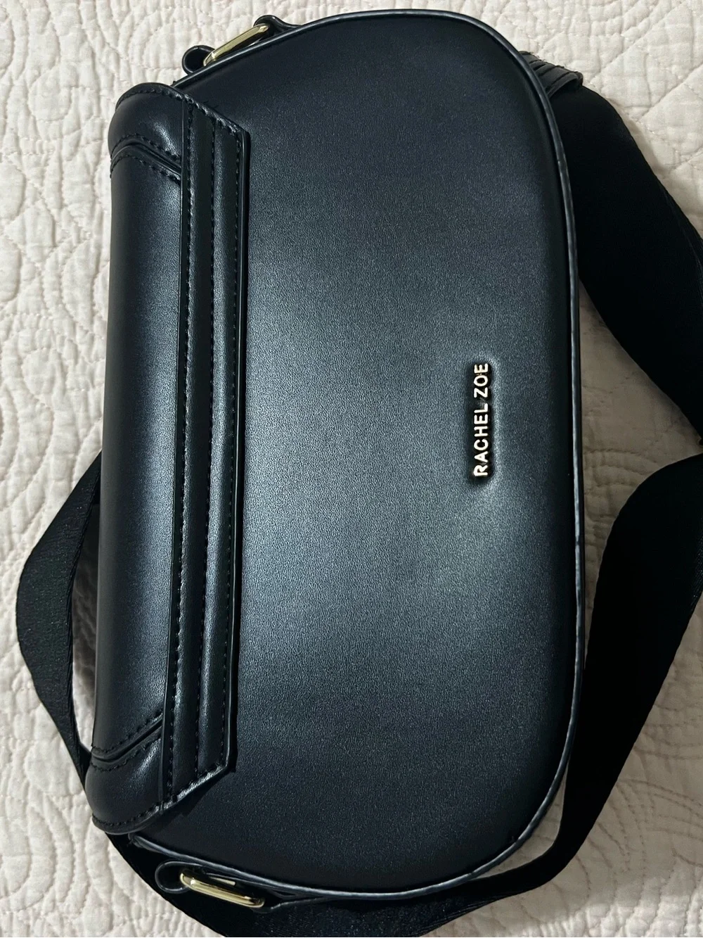 Rachel Zoe Black Crossbody Bag with Gold Hardware